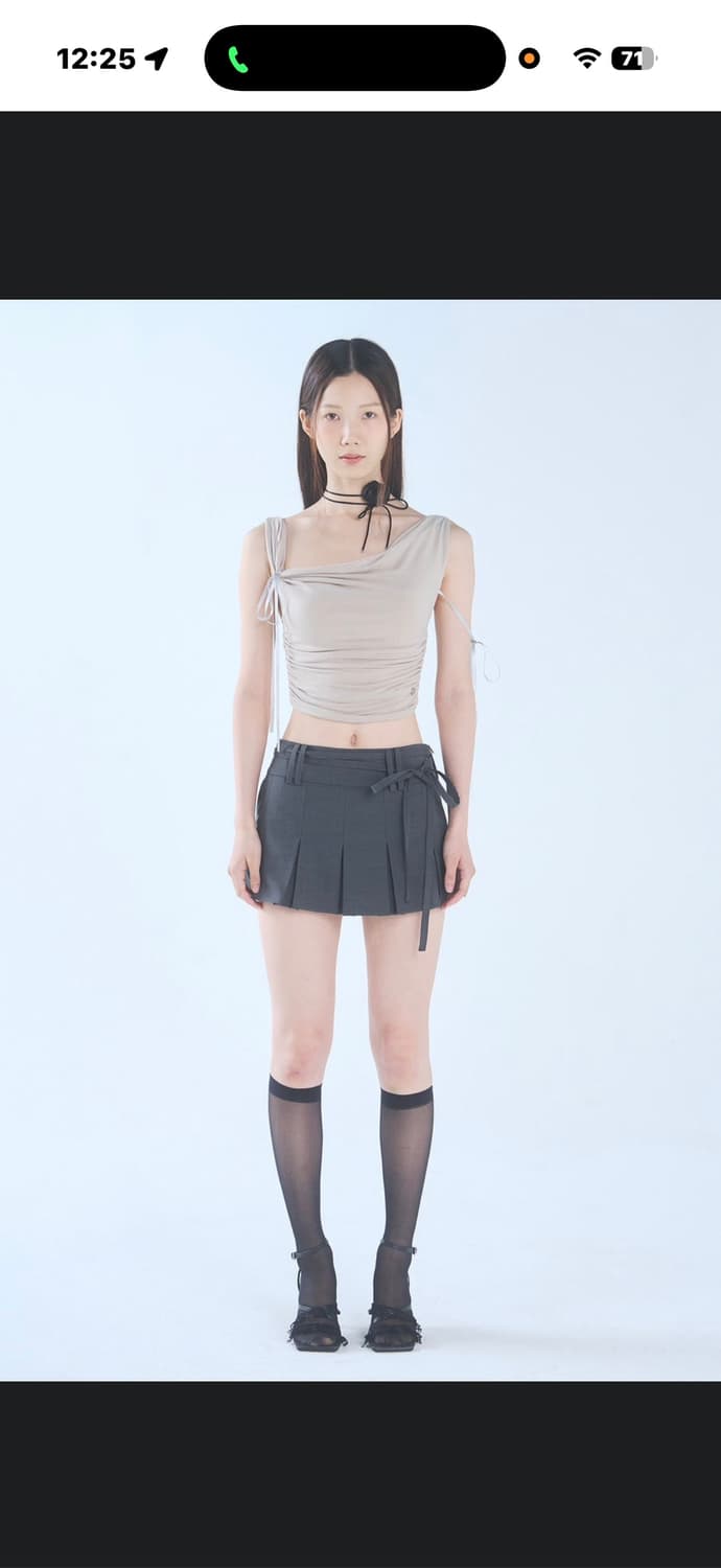 페인오어플레져 루 플리츠 스커트 s 챠콜 상품이미지1