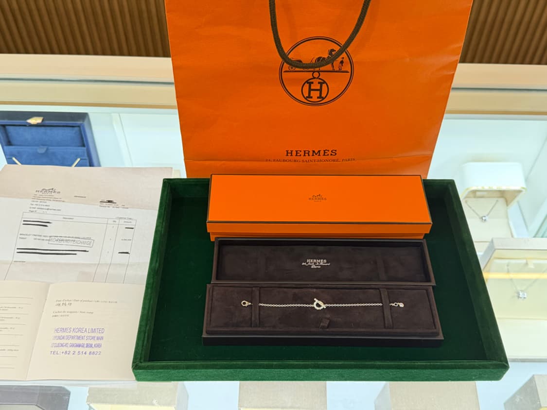 정품 에르메스 피네스 화이트골드 다이아 팔찌 상품이미지6