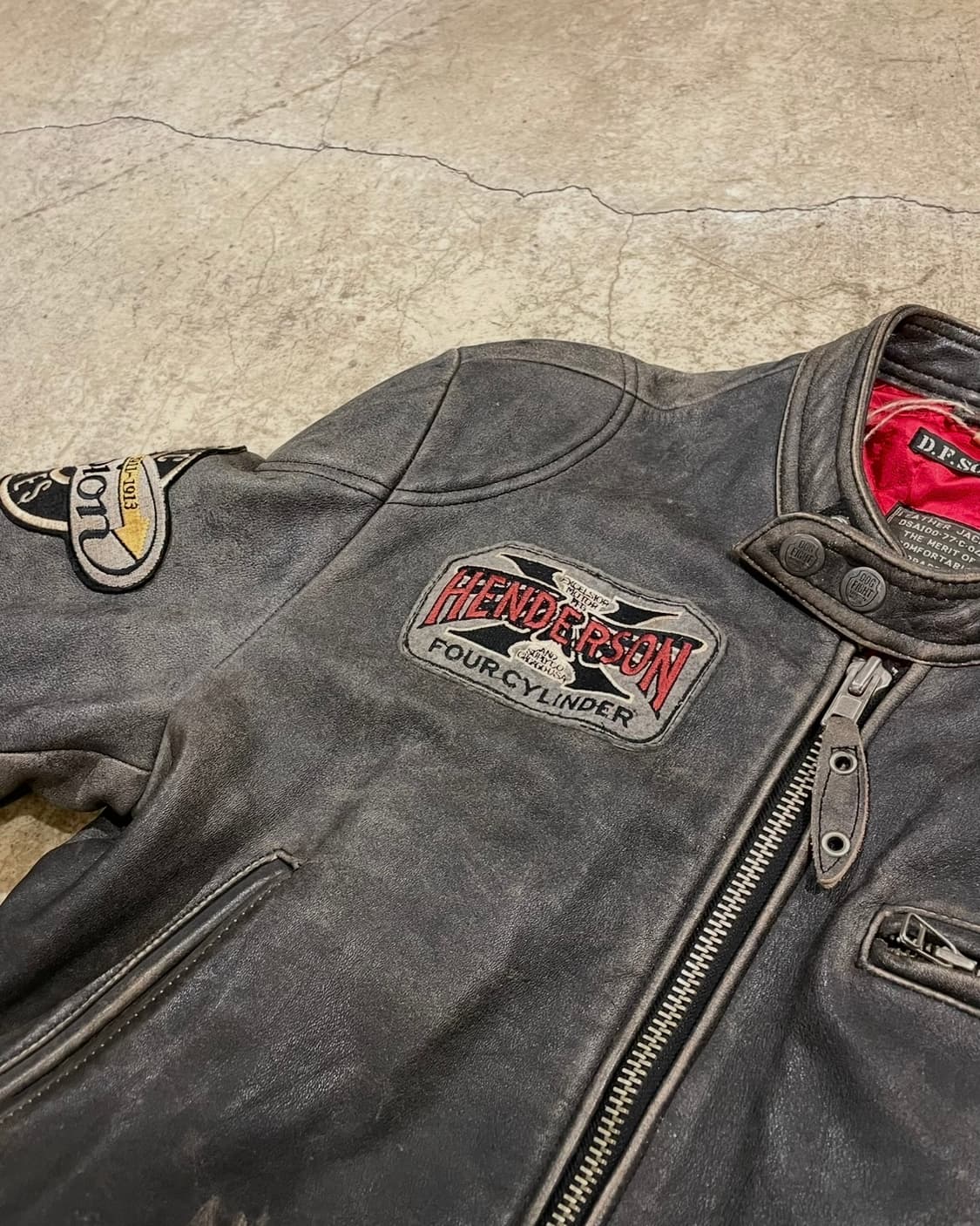 Dog fight 패치 소가죽 레더 재킷 (B5207) 상품이미지3