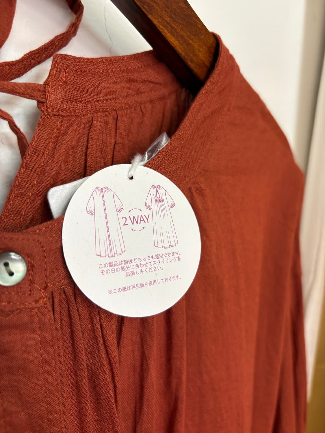 브라운 브릭 투웨이 셔츠 롱 원피스 (새상품) 상품이미지5