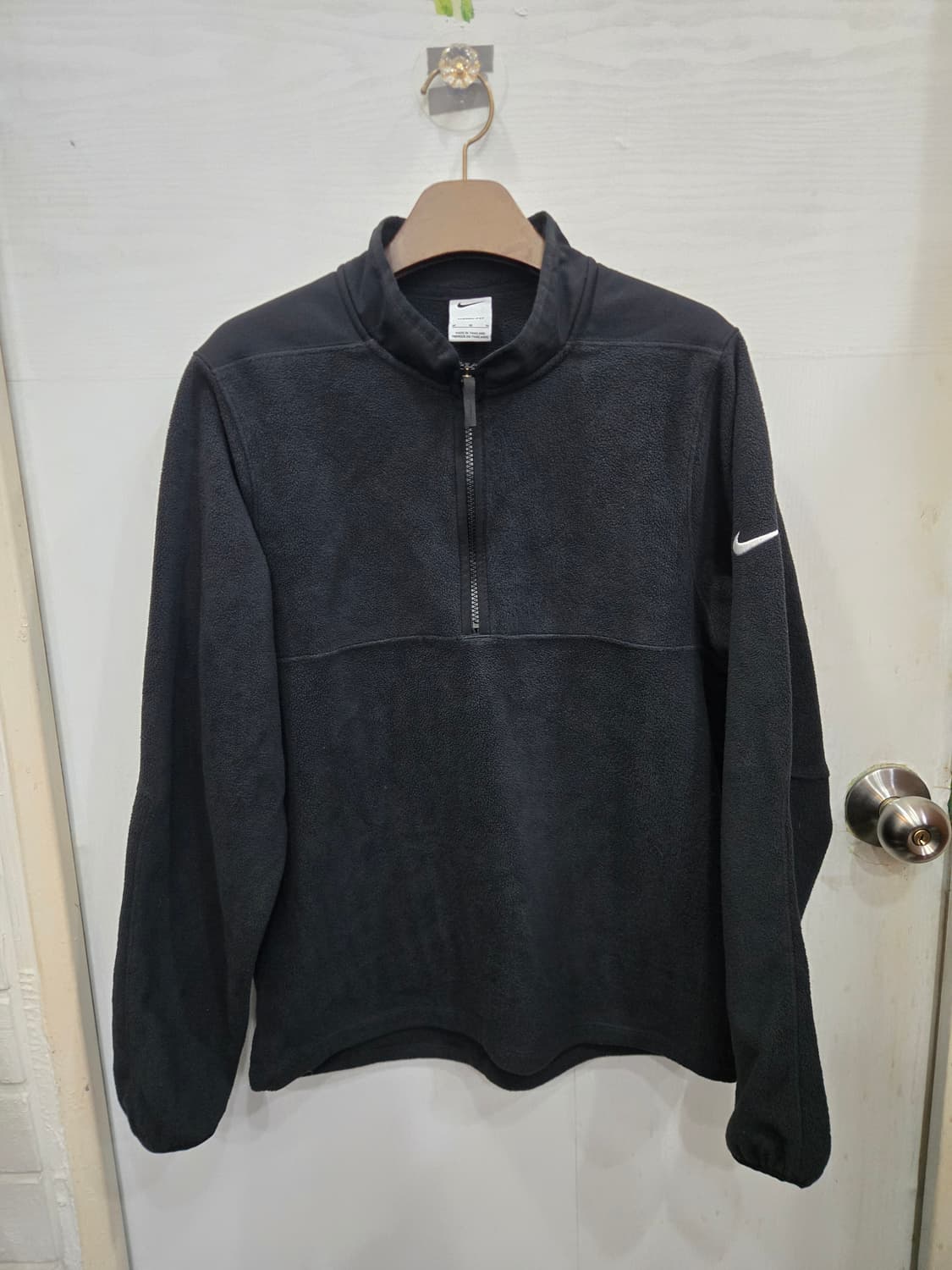 95,M)) NIKE 나잉키 기모 반집업 긴팔티셔츠! 올블랙 & 화이트 상품이미지1