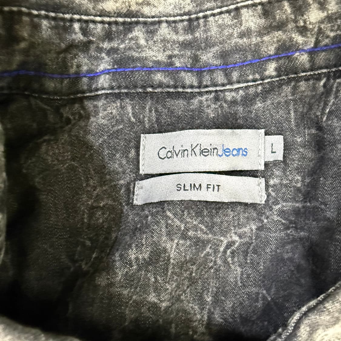 L 켈빈클라인 진 슬림핏 워싱 셔츠 0227T 상품이미지3