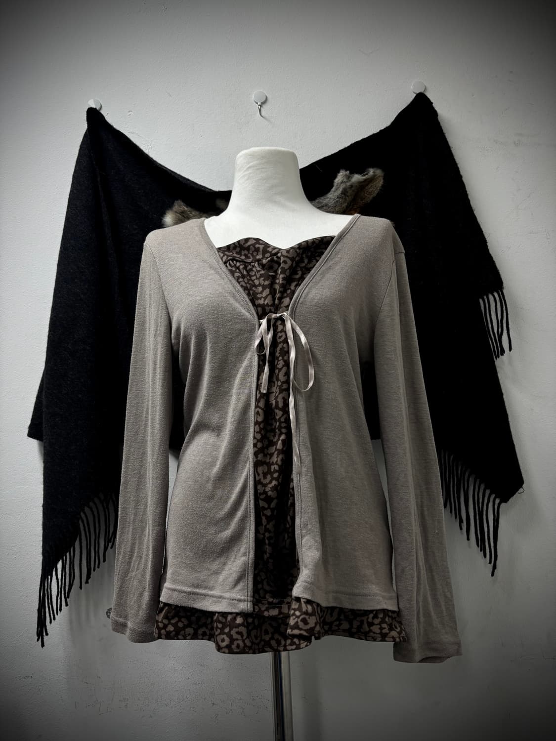 “Vintage”Brown Leopard Layered Sleeve 상품이미지1