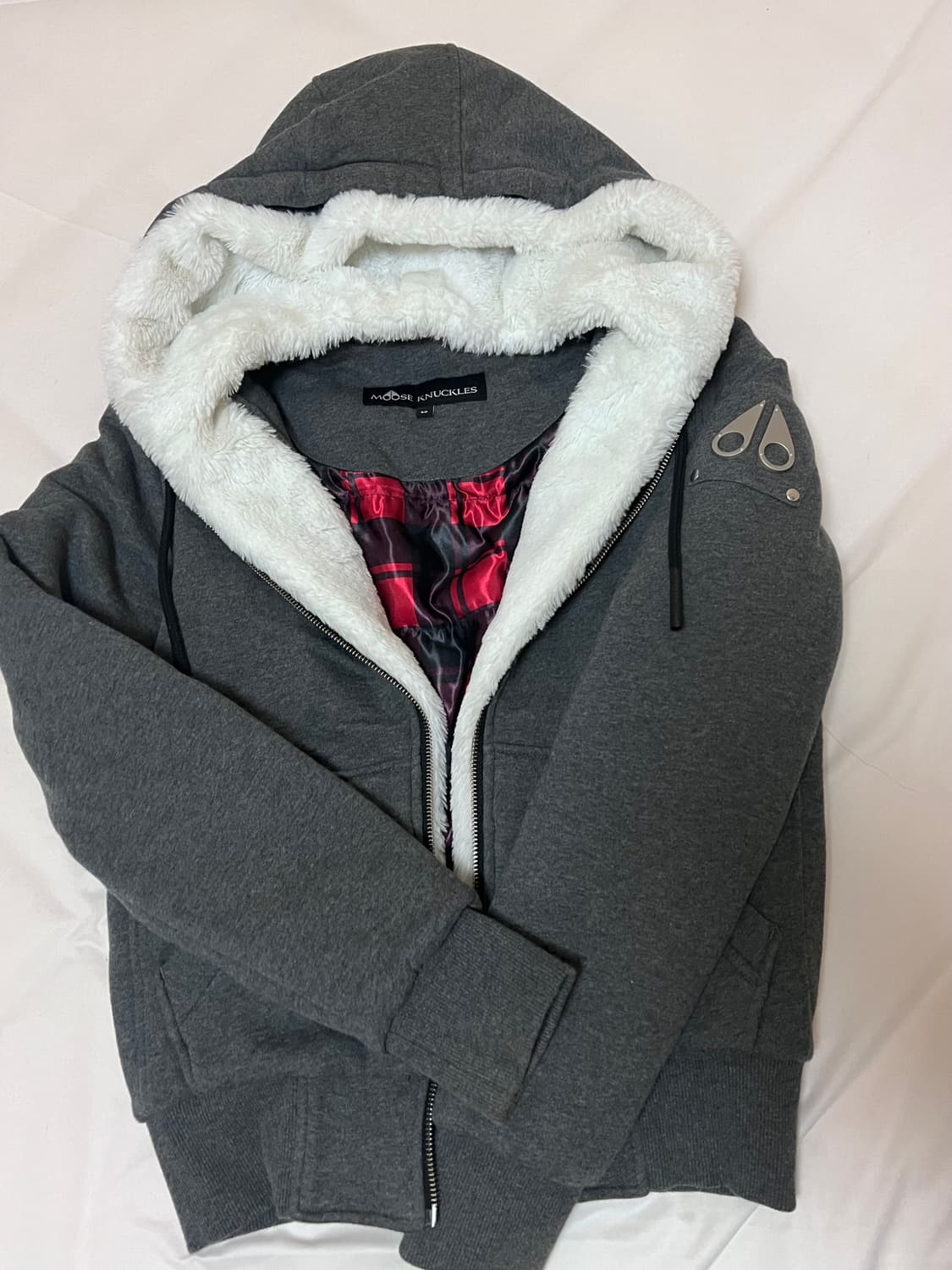 상태최상)무스너클 버니스웨터 퍼후드집업 그레이 s 상품이미지2