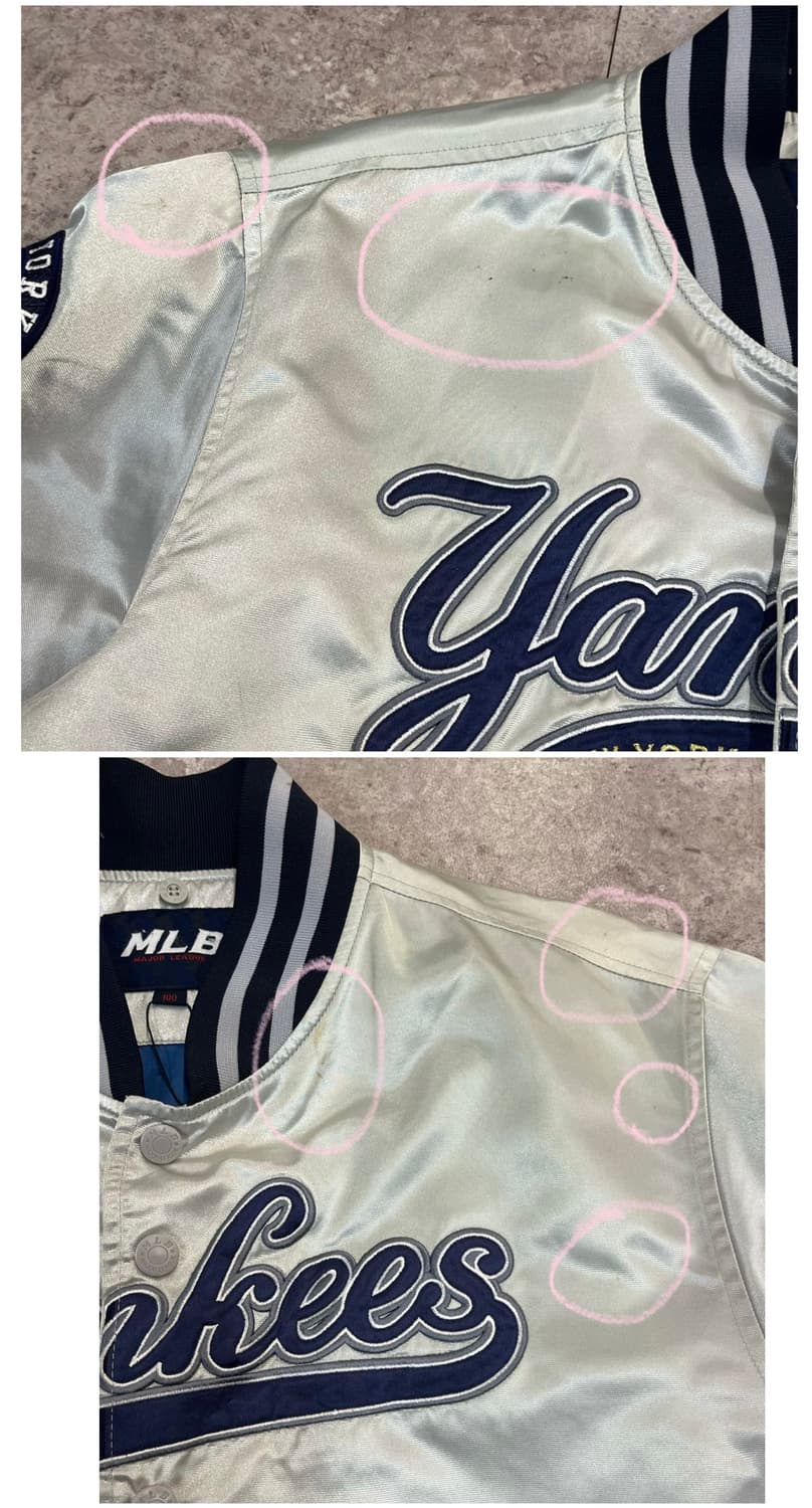 엠엘비 양키스 스타디움 바시티 자켓 실버 100 #csz3962  상품이미지4