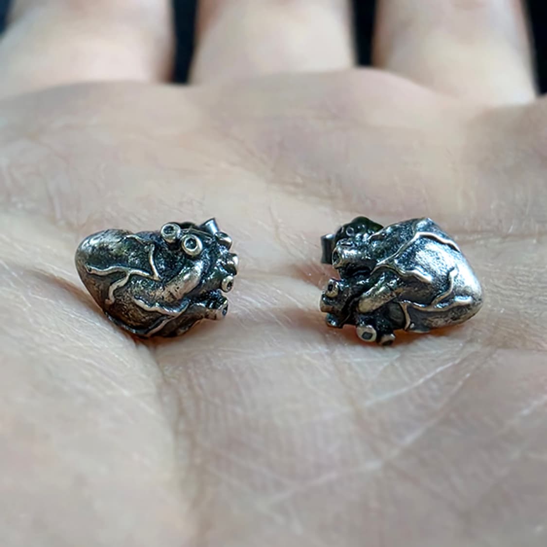 카르데아 실버 귀걸이 피어싱 은 남자 여자 명품 고딕 심장 상품이미지5