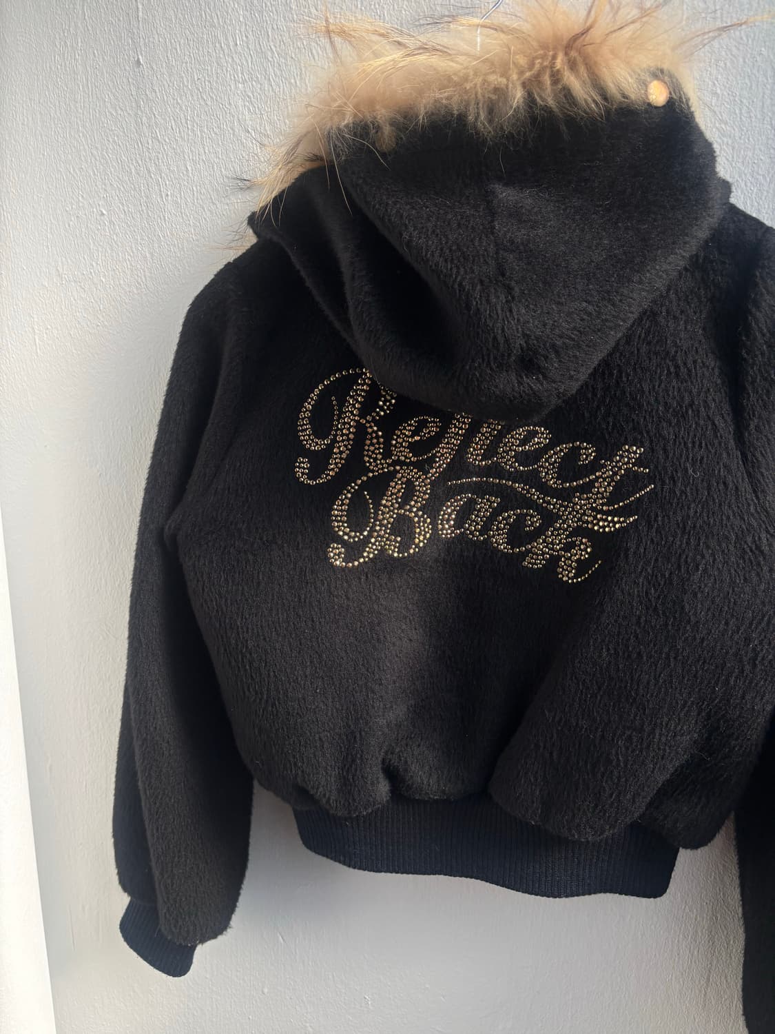 Vintage Cubic Fur Hood Zip-Up Jacket 상품이미지3