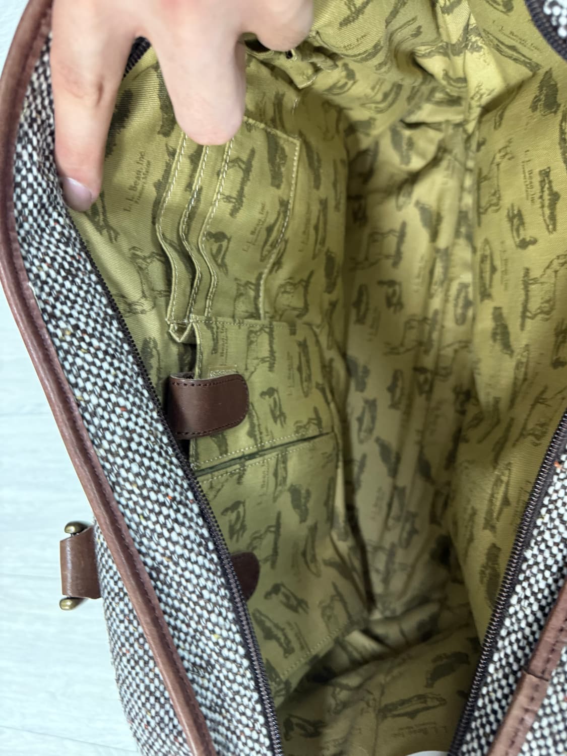 (OS)LLBEAN 엘엘빈 트위드 레더 토트백 상품이미지6