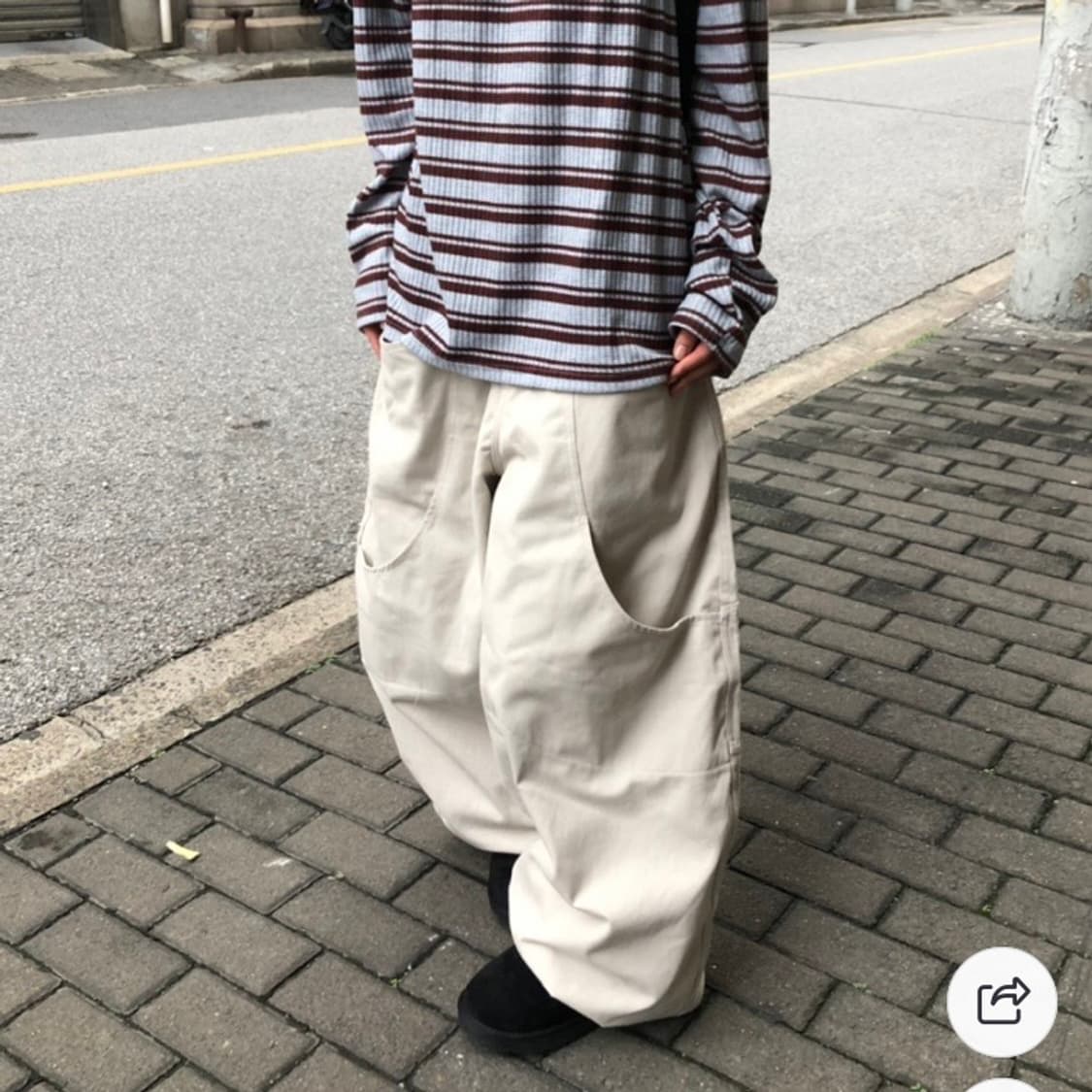 (새상품)벌룬 코튼 팬츠 아이보리 상품이미지3