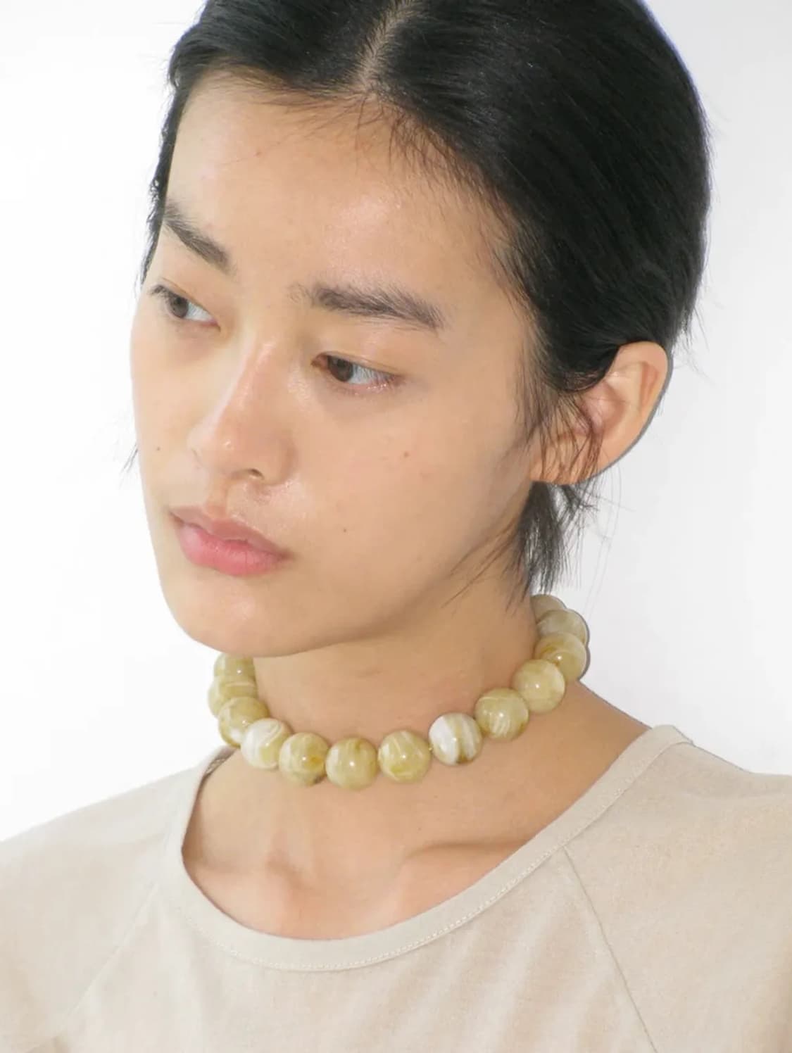 팔로마울 Corbetti 마블 목걸이/베이지 상품이미지3