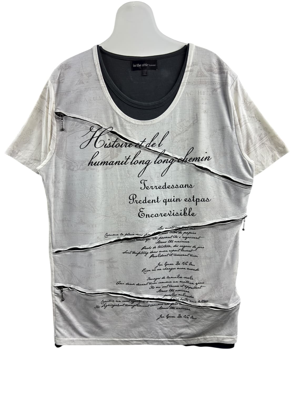 JPN Y2K 레터링 지퍼 슬리브1239 상품이미지1