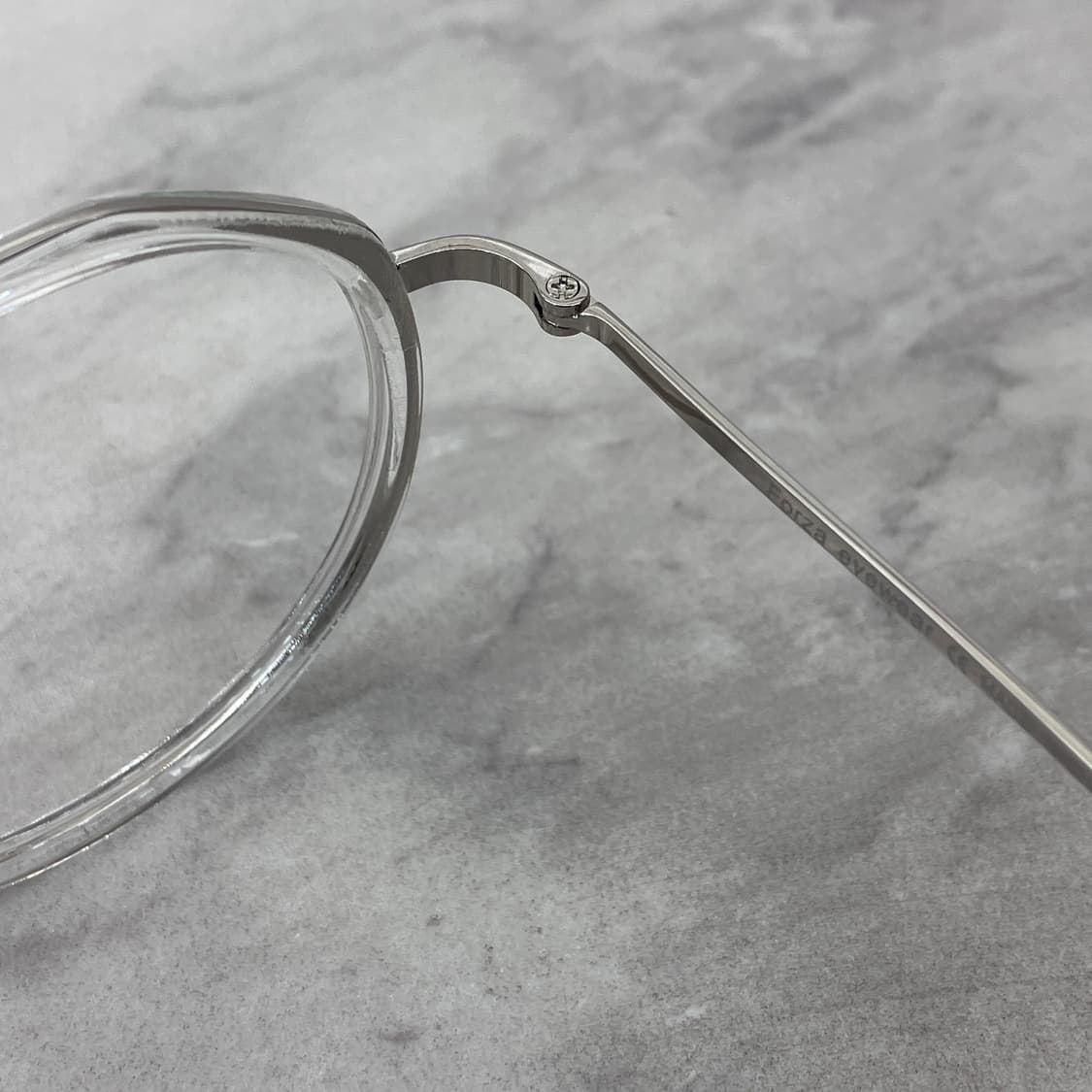 C40 FZ 실버 클리어 라운드 콤비 메탈테 안경 상품이미지3