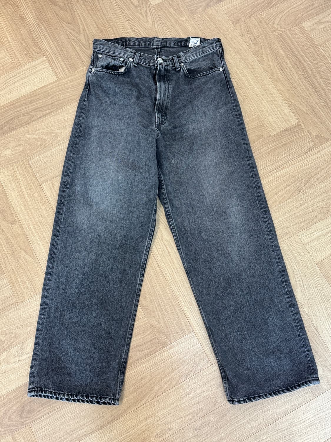 오어슬로우 100 슈퍼대드핏 데님 팬츠 - 흑청 M사이즈 상품이미지1