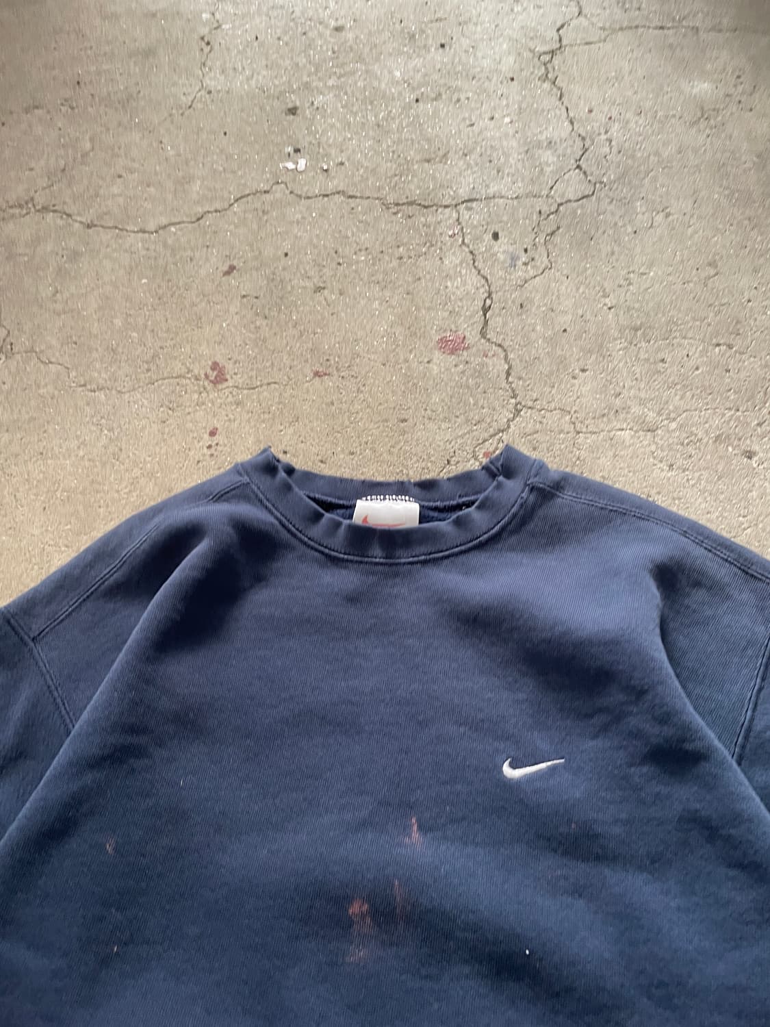 90s Nike Small Swoosh Faded Navy Sweat 상품이미지3