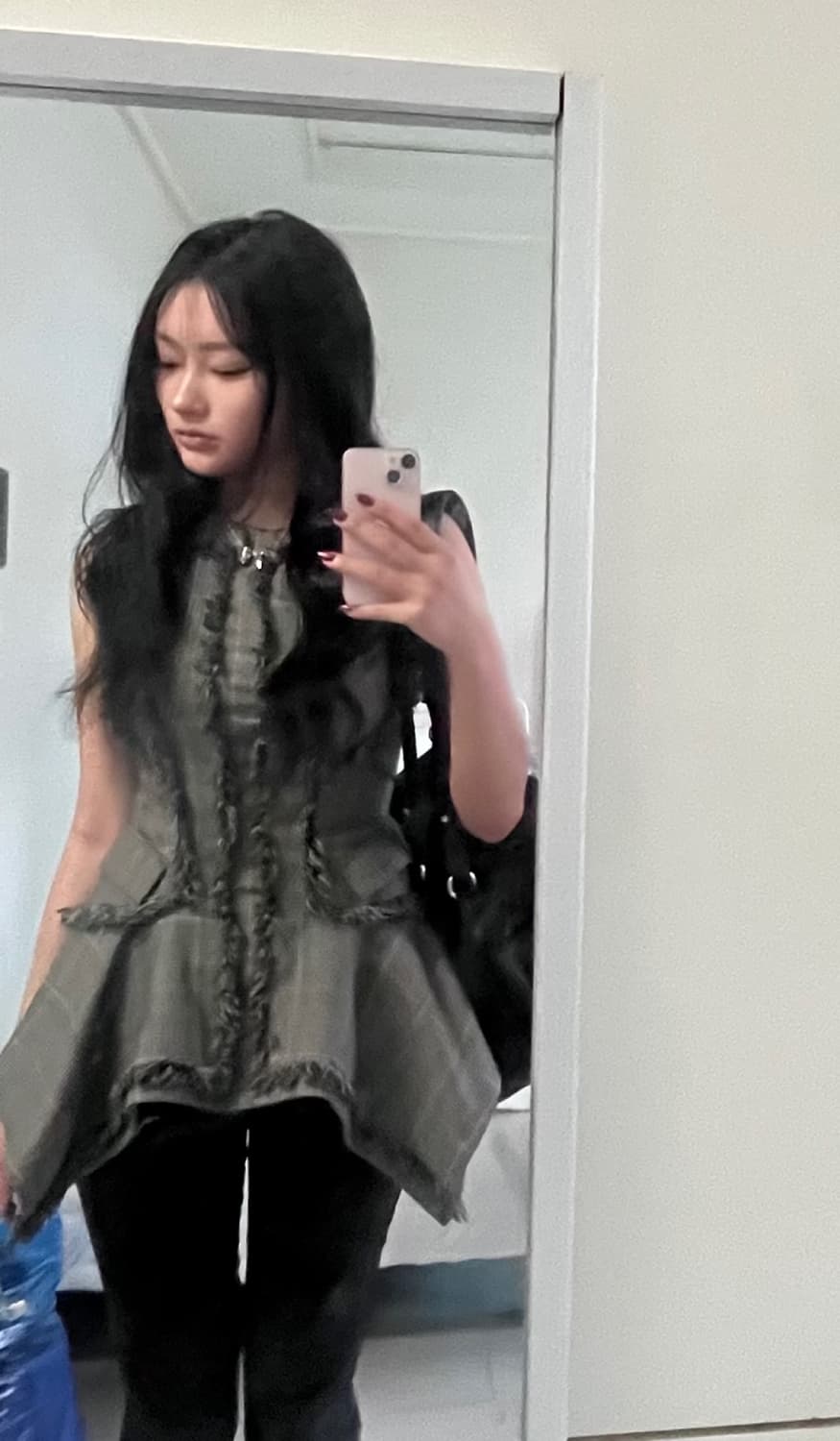 알렉산더맥퀸 체크 프린지 모100 민소매블라우스 55 상품이미지1