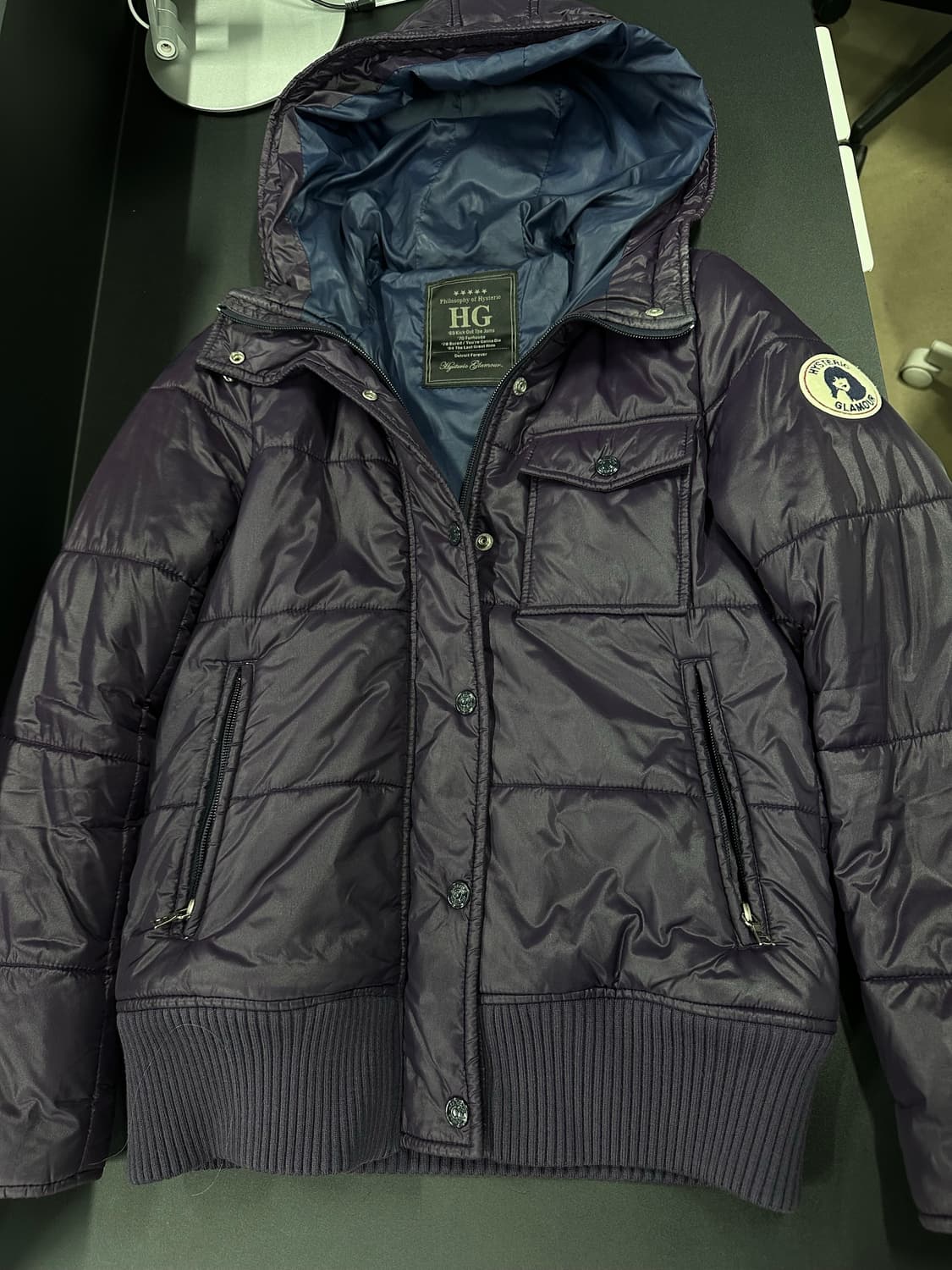 히스테릭 글래머 나일론 다운 자켓 퍼플 상품이미지4