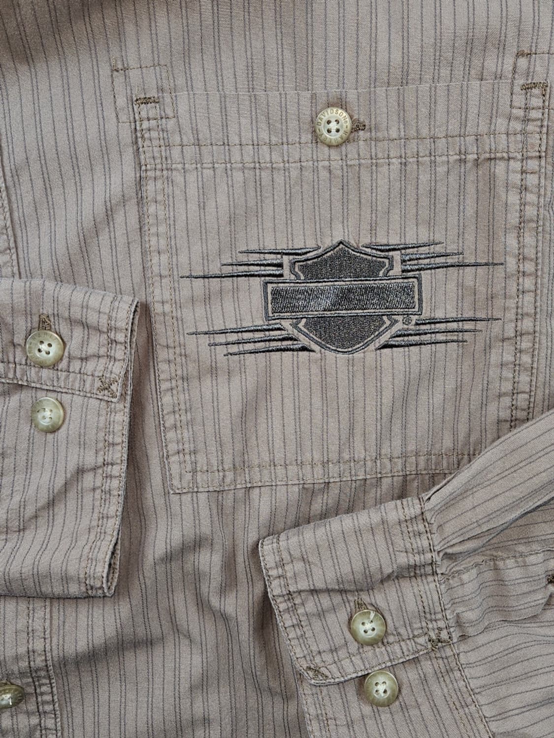 할리데이비슨 스트라이프 포켓 바이커 셔츠 ( 2XL ) / 10720 상품이미지6