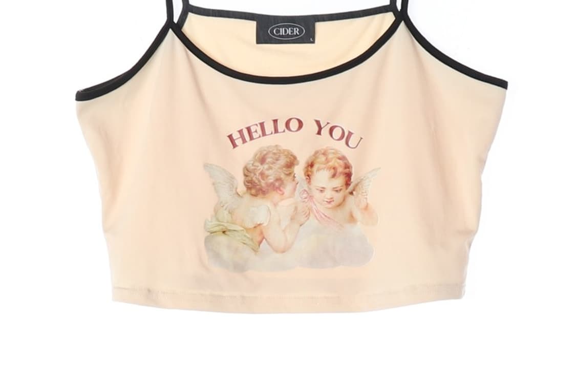 CIDER 엔젤 프린팅 배색 라인 캐미솔 L 상품이미지4