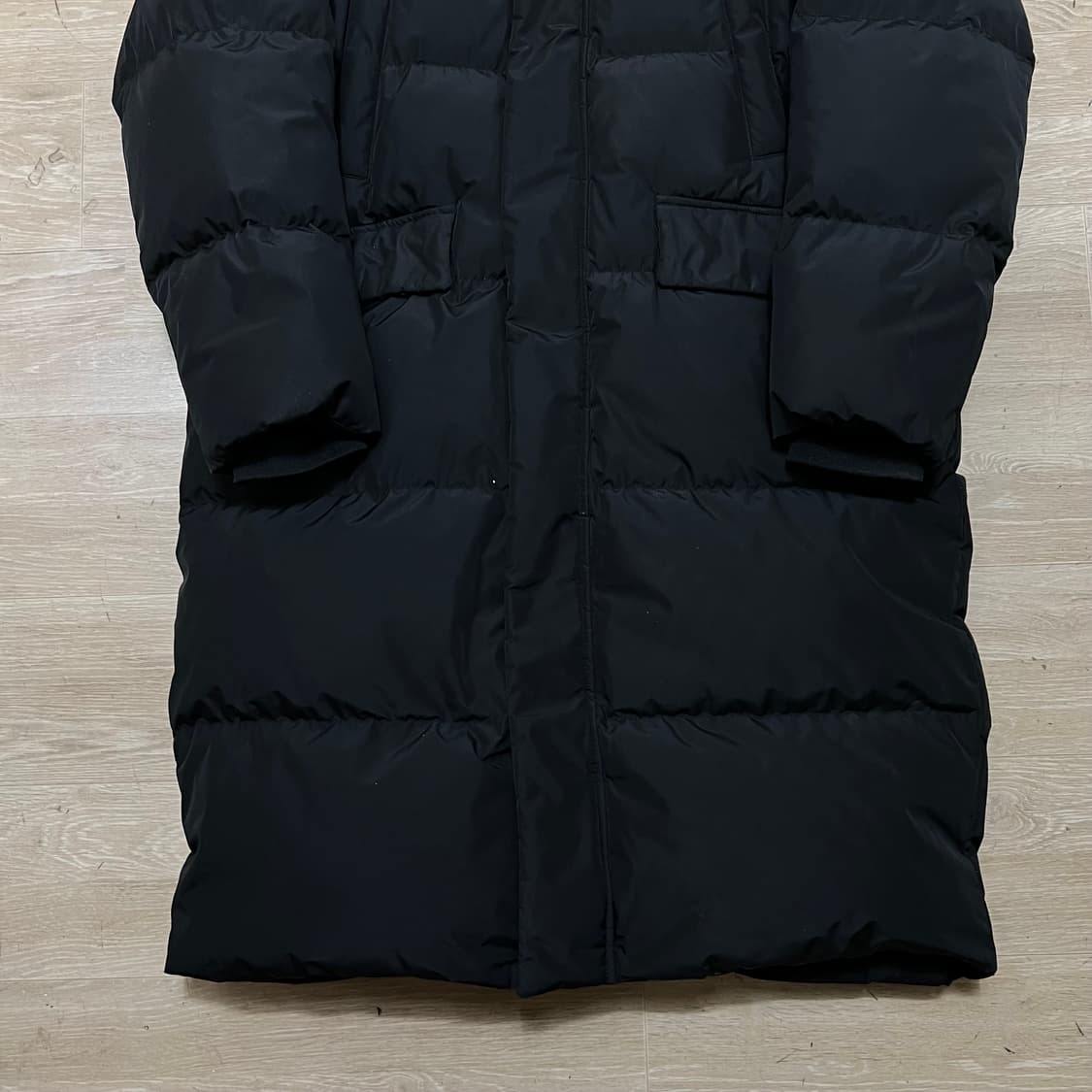 플랙 덕다운 롱패딩 점퍼 [블랙] L/100 상품이미지3