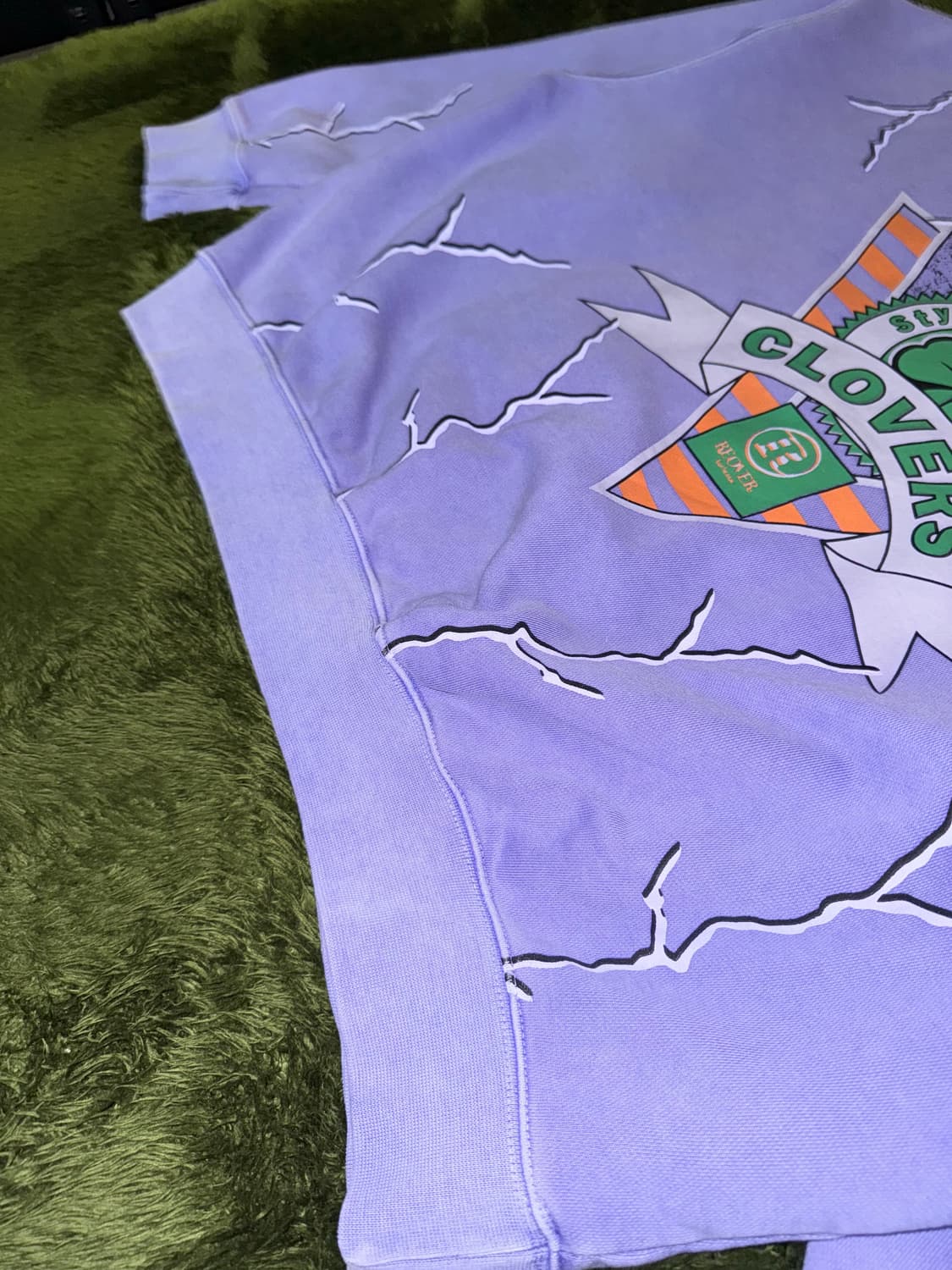 [XL] REOVER 리오버 라이트닝 그래픽 가먼트 다잉 스웻셔츠 퍼플 상품이미지6