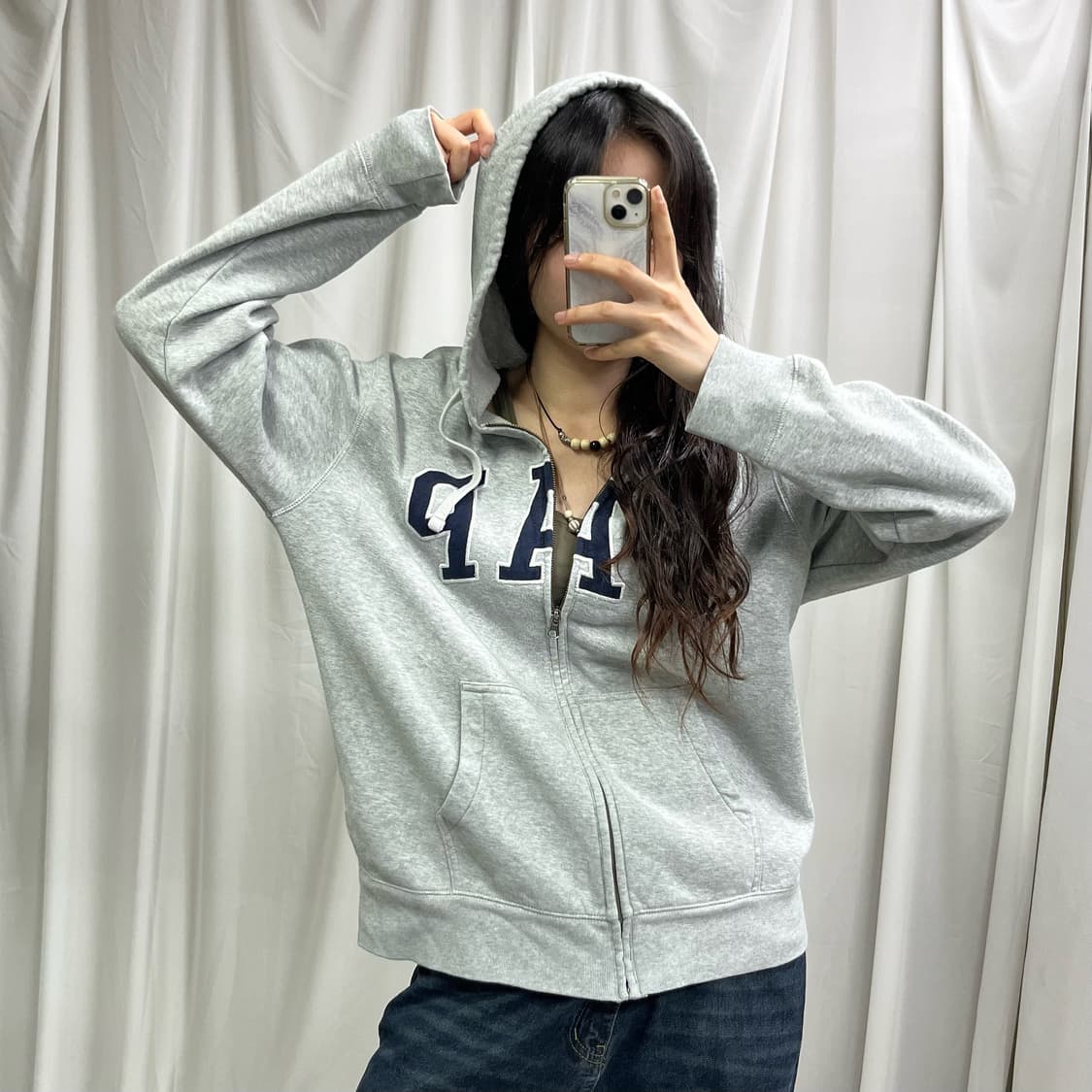 Gap gray hood zip-up  상품이미지1