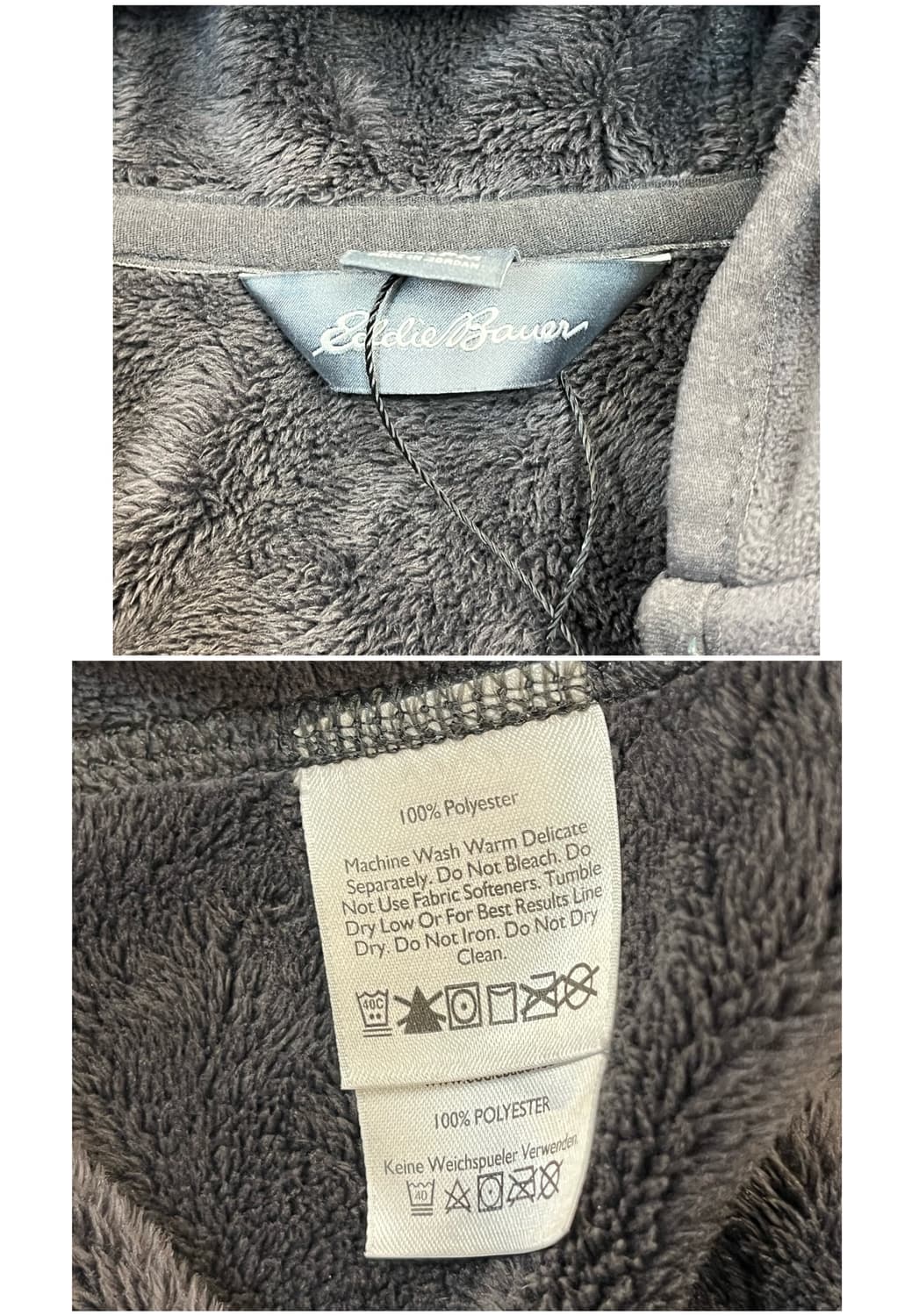 에디바우어 후드 플리스 자켓 차콜 #csz2736 상품이미지4