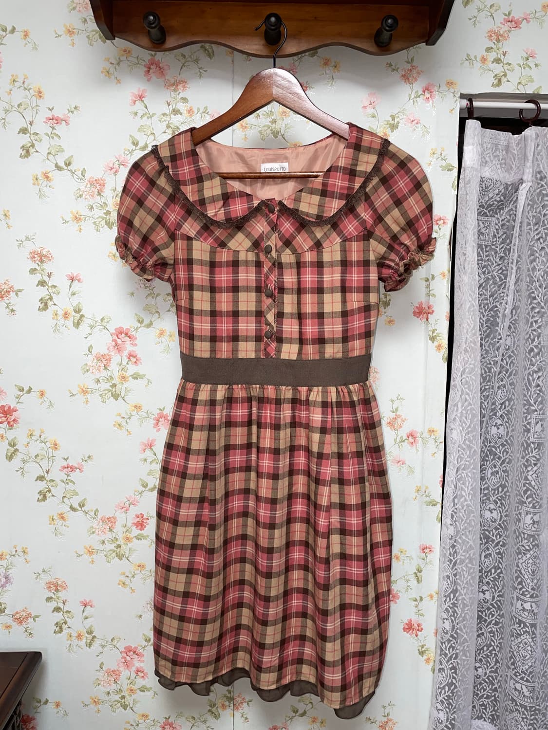 로즈 체크 원피스 상품이미지1