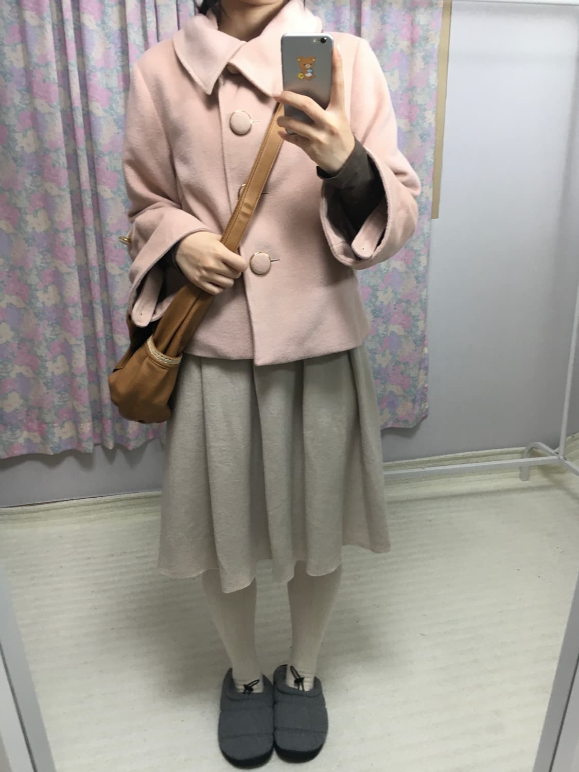 아이보리 울 미디 스커트 상품이미지2