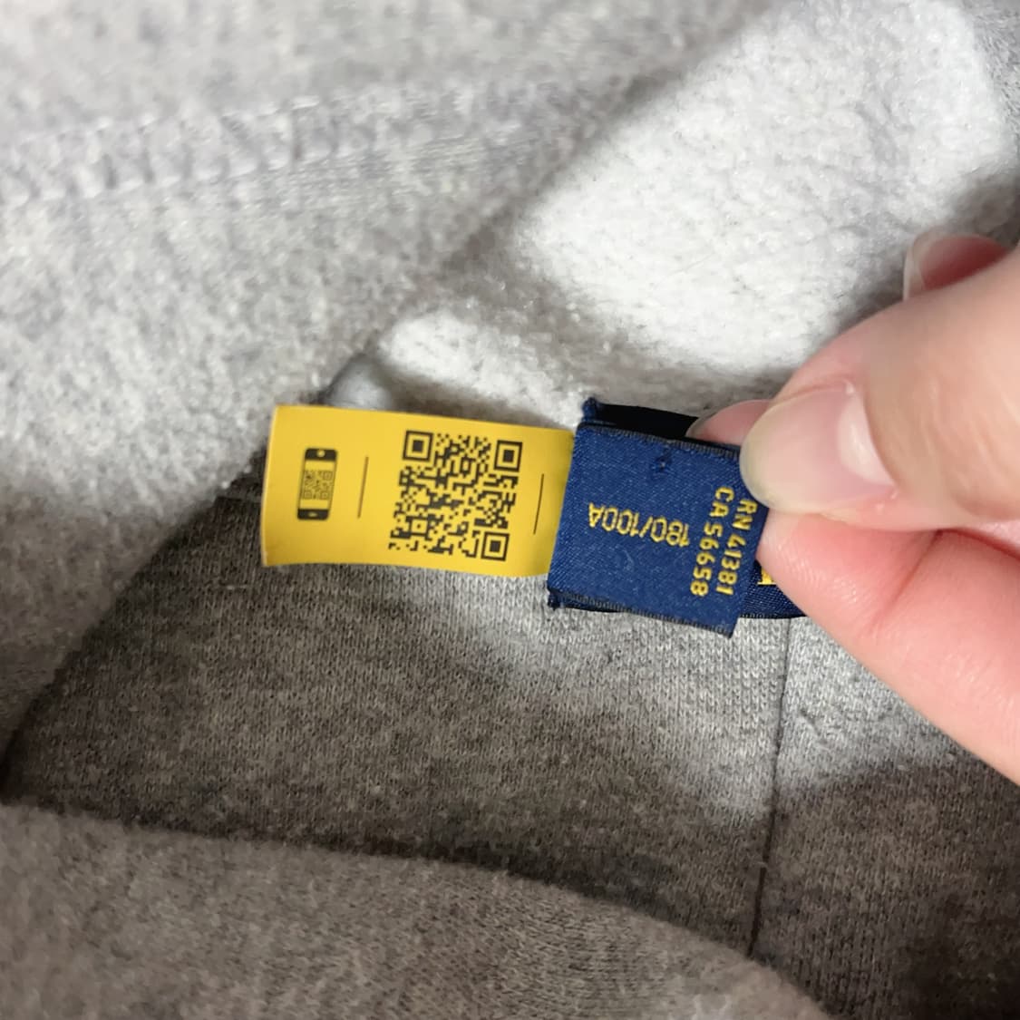 [정품] 폴로 그레이 / 네이비포니 기모 후드티 [ L ] 상품이미지5