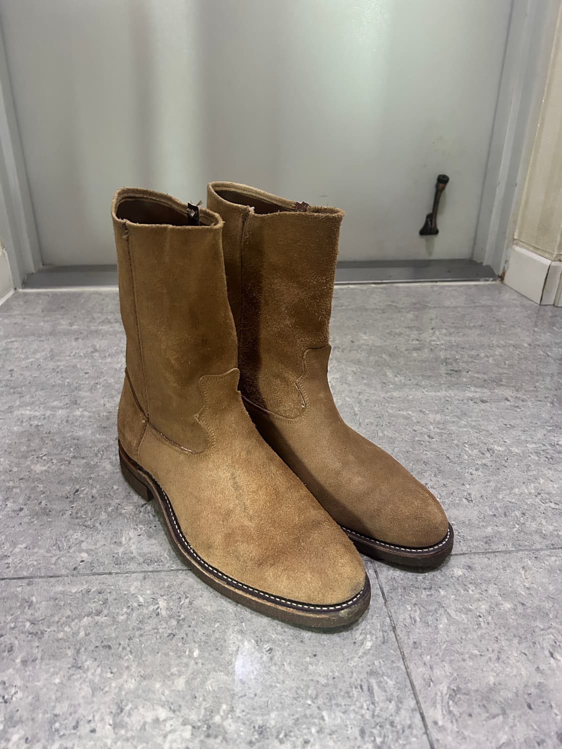 [285] 저스틴 러프아웃 스웨이드 웨스턴 카우보이 부츠 상품이미지2