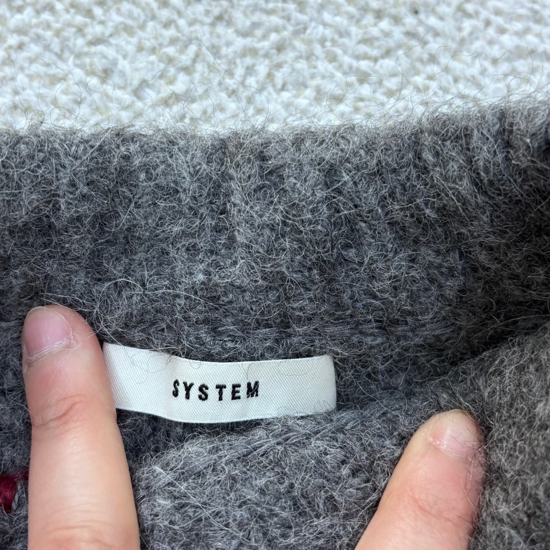 F 한섬시스템 패턴 니트 긴팔 티셔츠 0408E1 상품이미지3