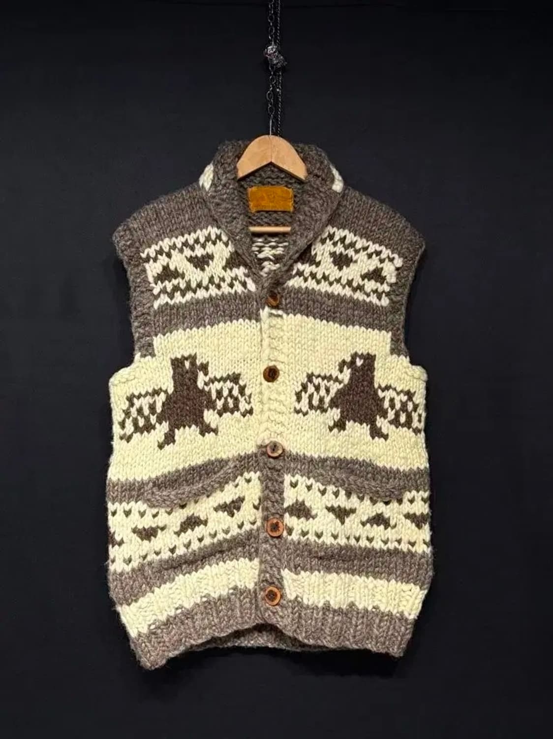 캐나다 코위찬 양털 스웨터 베스트 상품이미지1