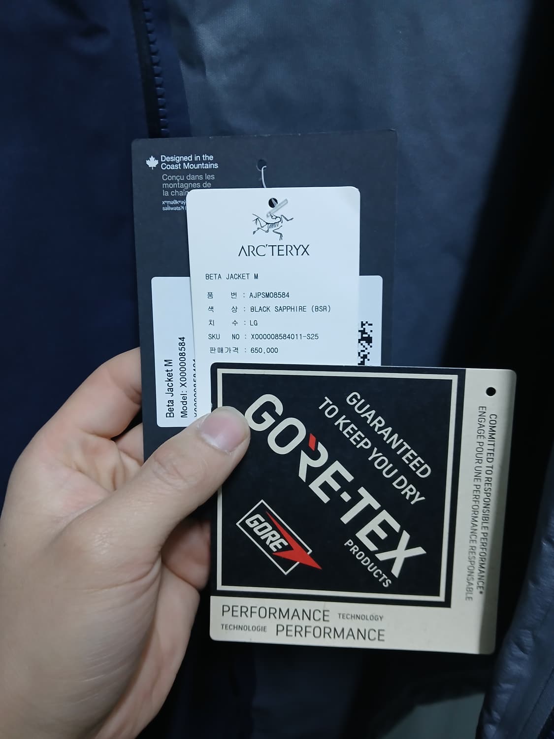 아크테릭스 베타자켓 L 블랙사파이어 상품이미지9