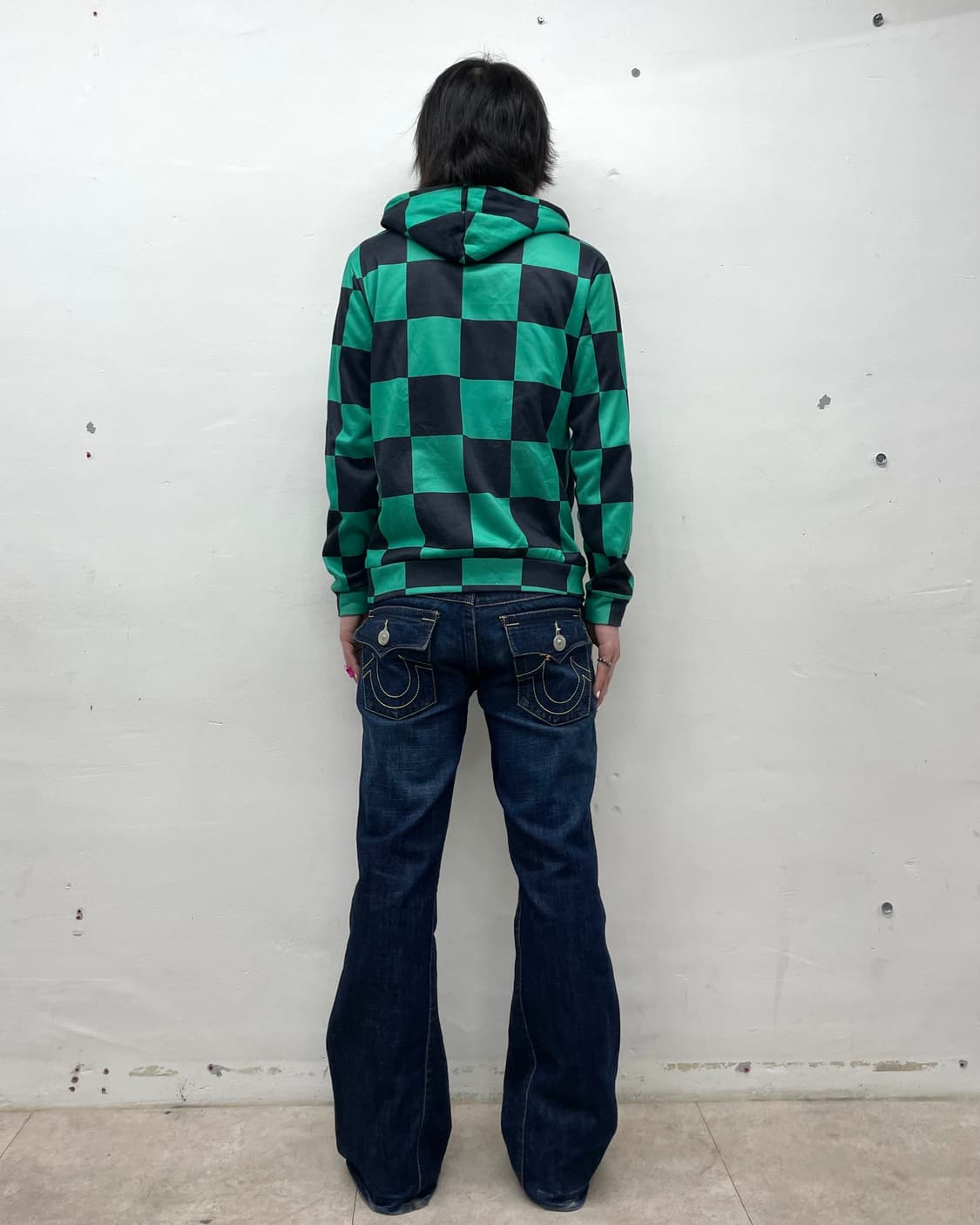 green checkerboard hoodie 상품이미지5