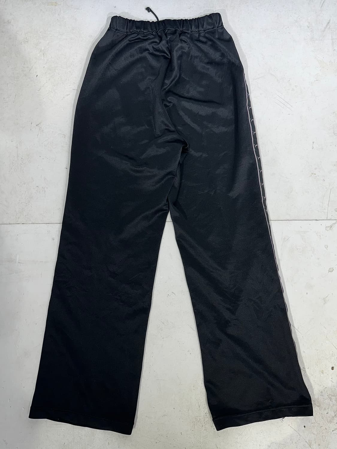 푸마 블랙 와이드 사이드 라인 화이트 포인트 팬츠 L 상품이미지5