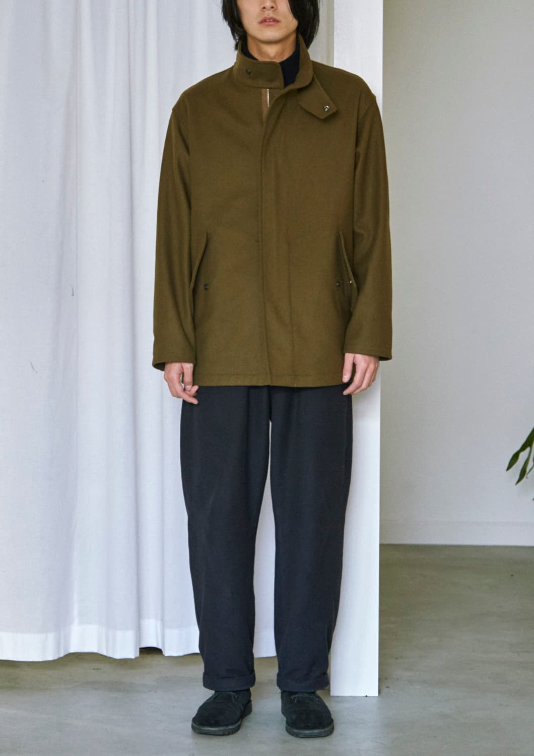 [2]코모리 펠튼 울 나일론 Zip 블루종 자켓 상품이미지4