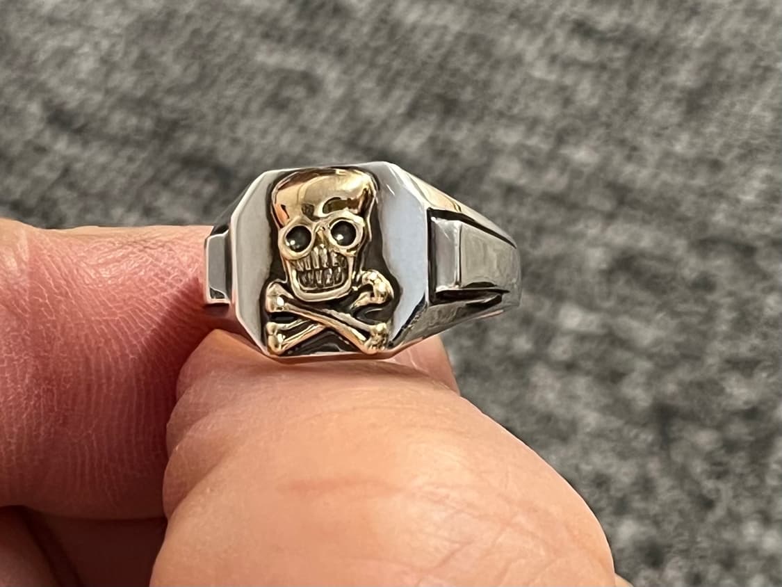 [16호] 엣라코 AT LAST & CO 스컬콤비 10K 반지 풀박스 상품이미지4