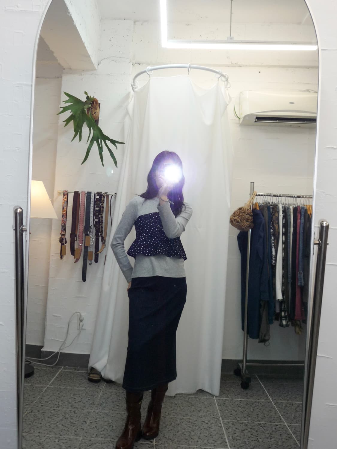 dot bustier long sleeve 상품이미지2