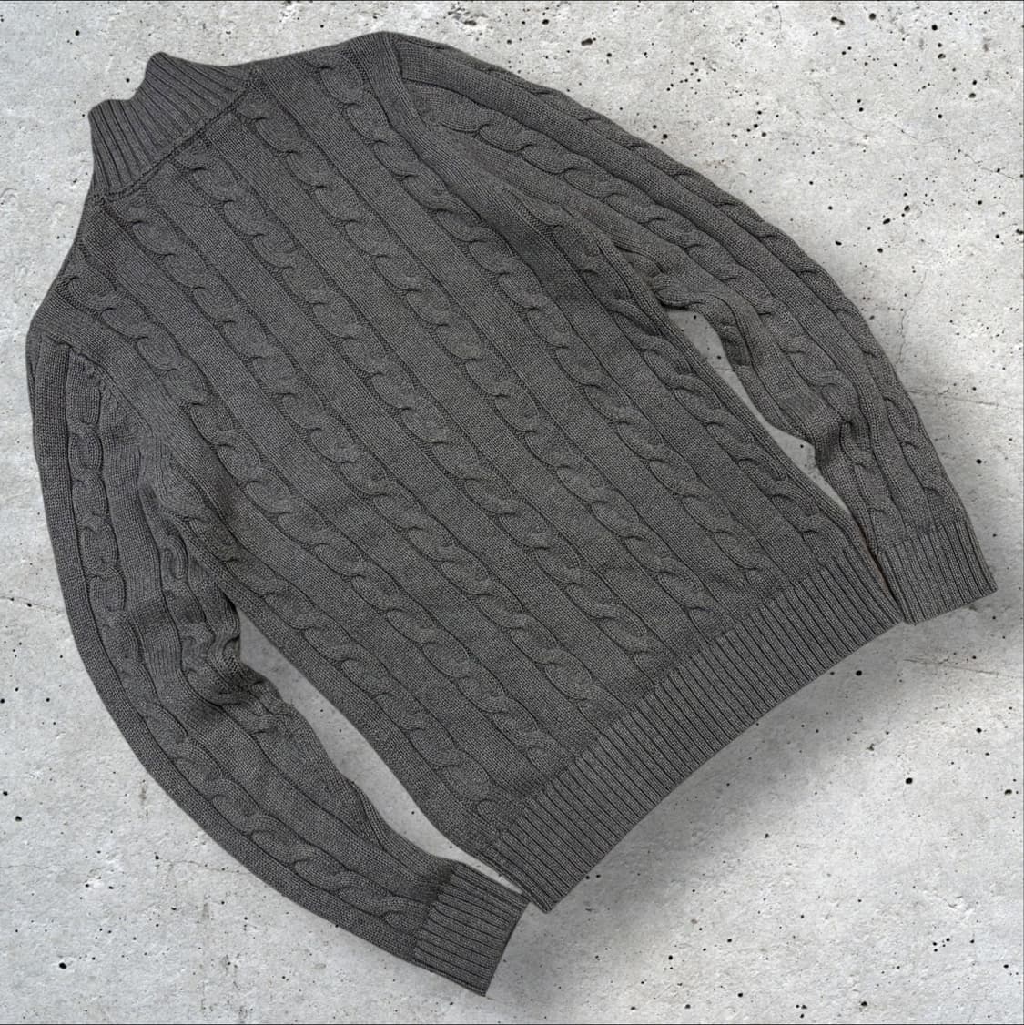 [M] 타미힐피거 케이블 니트 집업 그레이 B687 상품이미지2