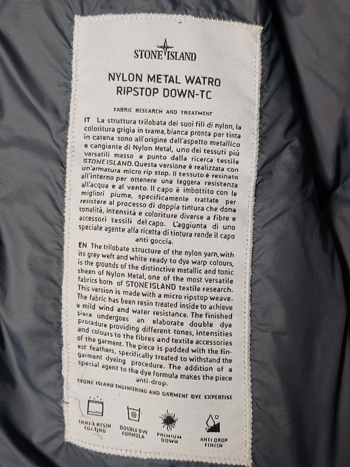 스톤아일랜드 NYLON METAL WATRO RIPSTOP DOWN-TC 상품이미지9