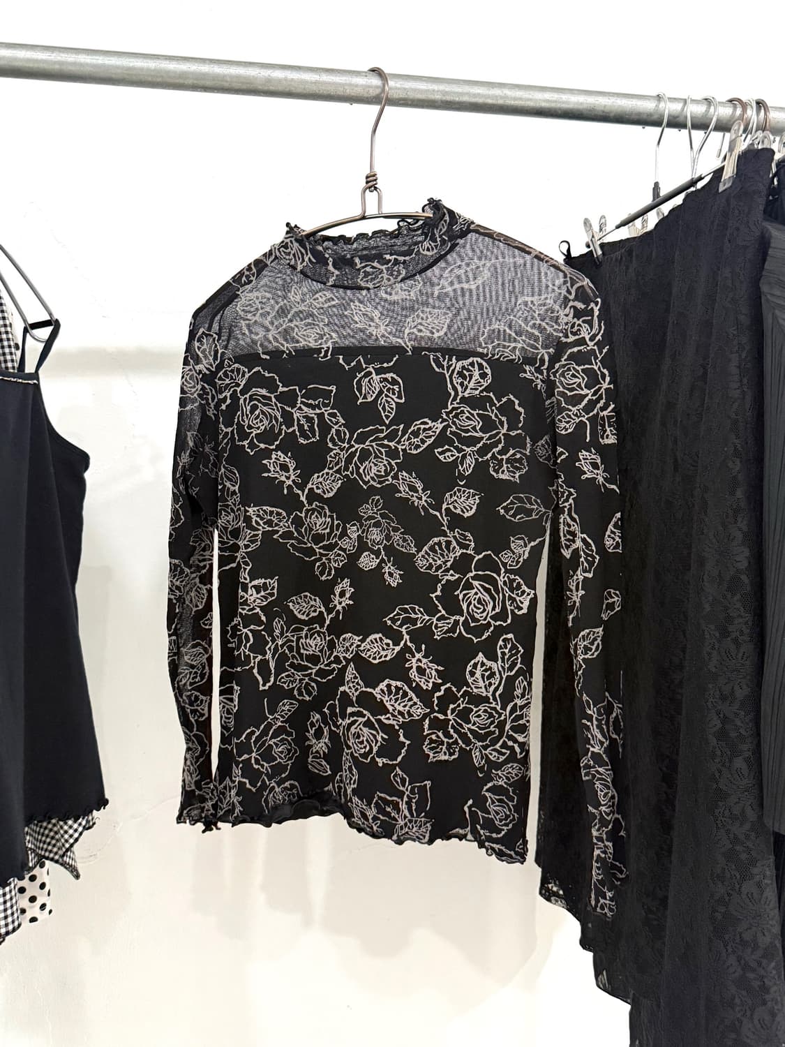 Black Oriental Mesh Top 상품이미지8