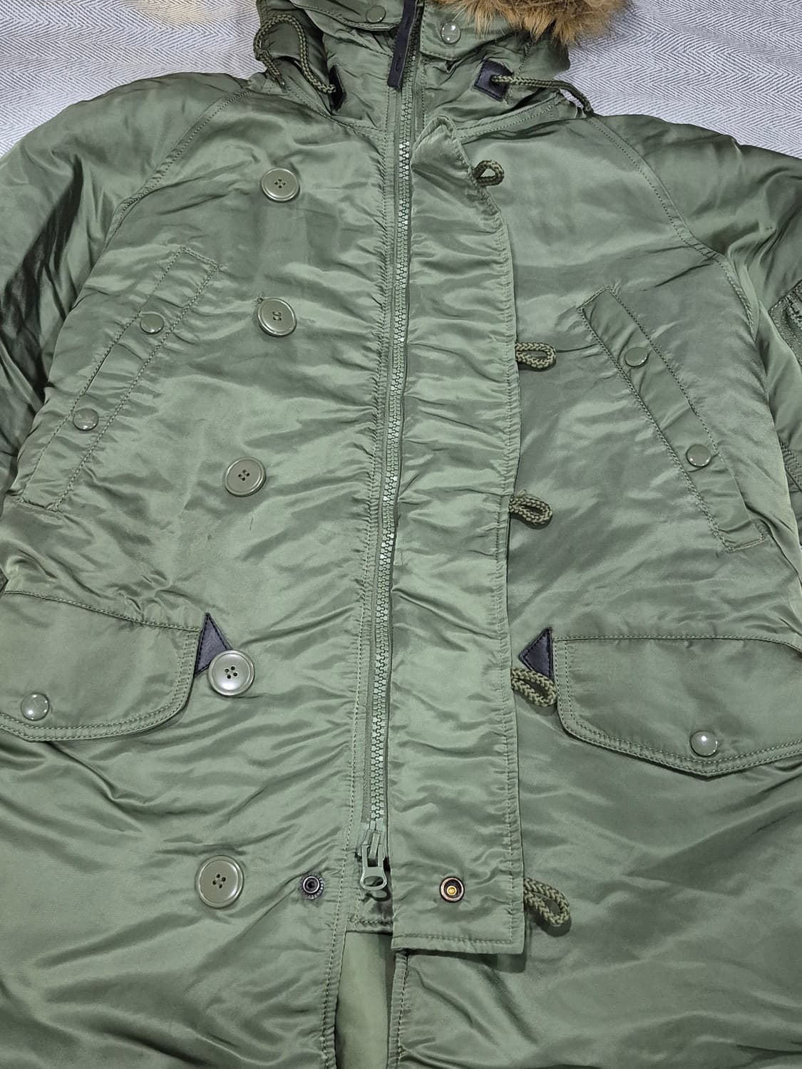 알파 인더스트리 N-3B 파카 점퍼 남성(S)95~100사이즈 상품이미지5