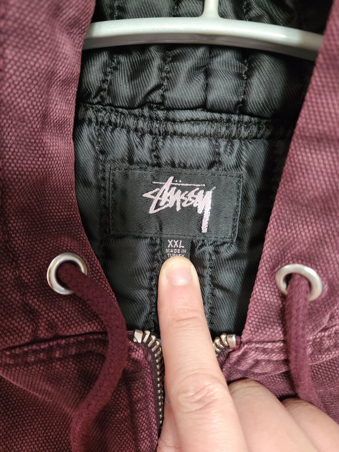 스투시캔버스인슐레이티드워크자켓 버건디 xxl 상품이미지3