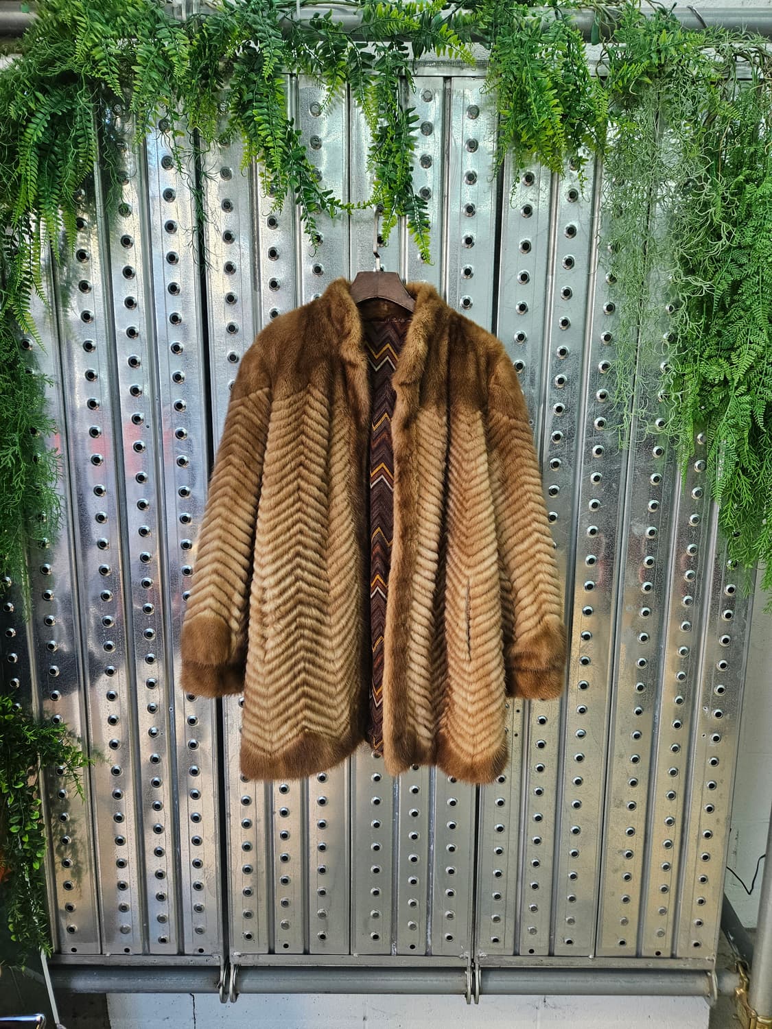 80-90's 셰브론 밍크 퍼 코트 상품이미지4