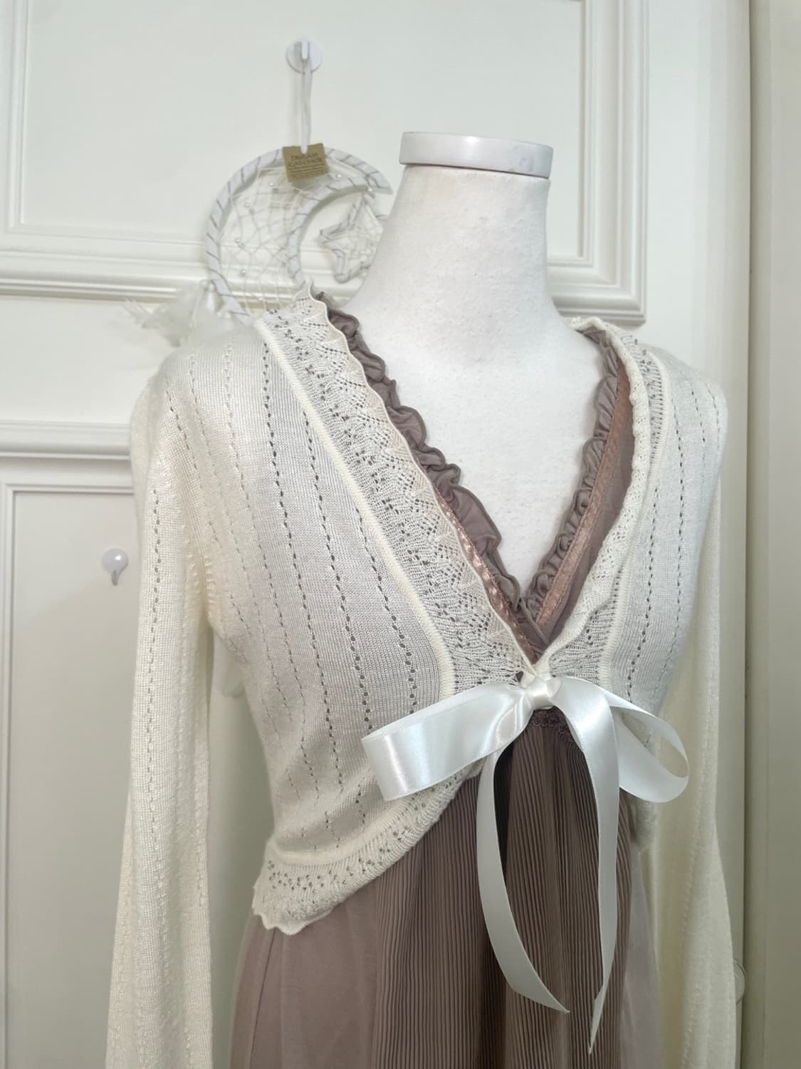 white beads point crochet bolero cardiga 상품이미지6