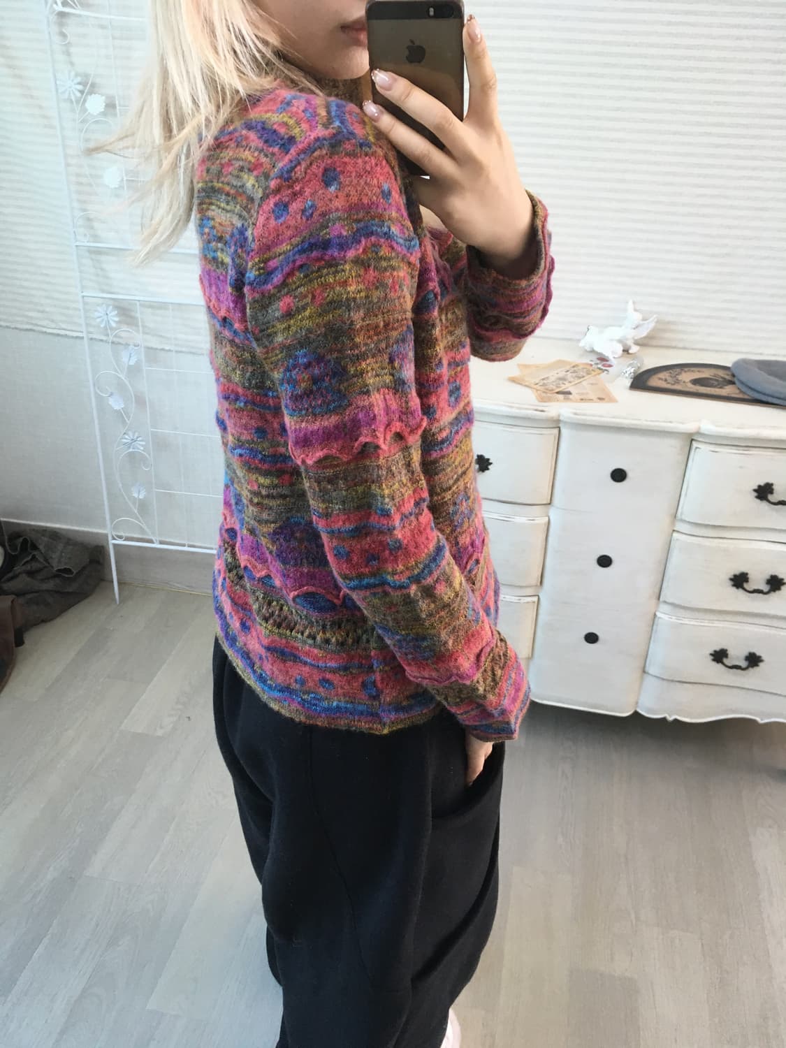 jpn vintage 하구미 보헤미안 빈티지 패턴 니트 상품이미지4