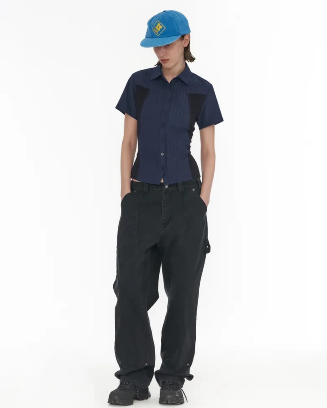 웰빙익스프레스 Half Sleeve Hiking Shirt Navy 상품이미지3