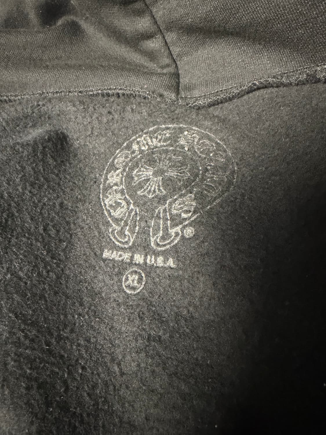 크롬하츠 USA 스크립트 로고 플리스 집업 후드 블랙 상품이미지5