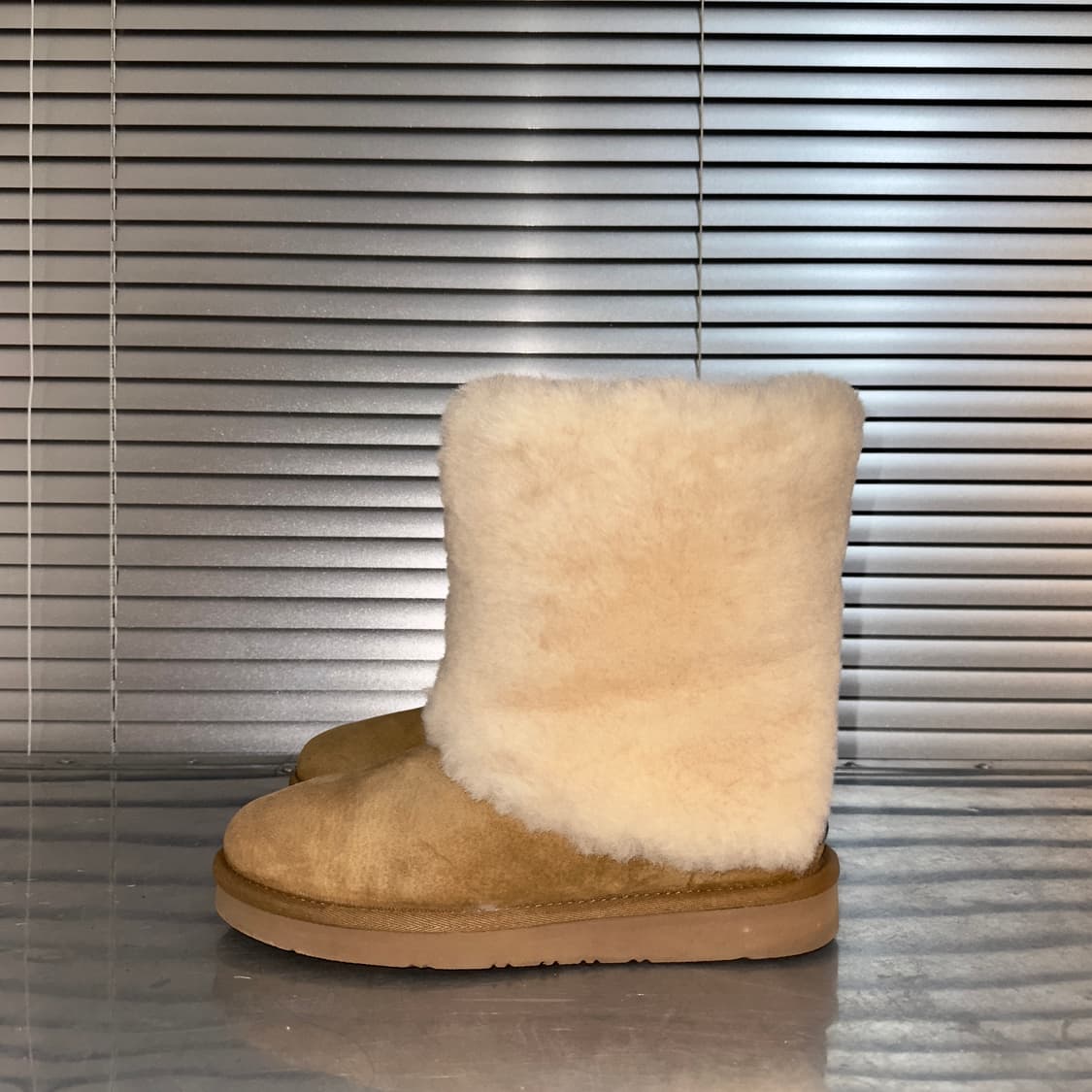 00s Y2K 희귀 폴드오버 퍼 커프 어그 부츠 풀박스 상품이미지4