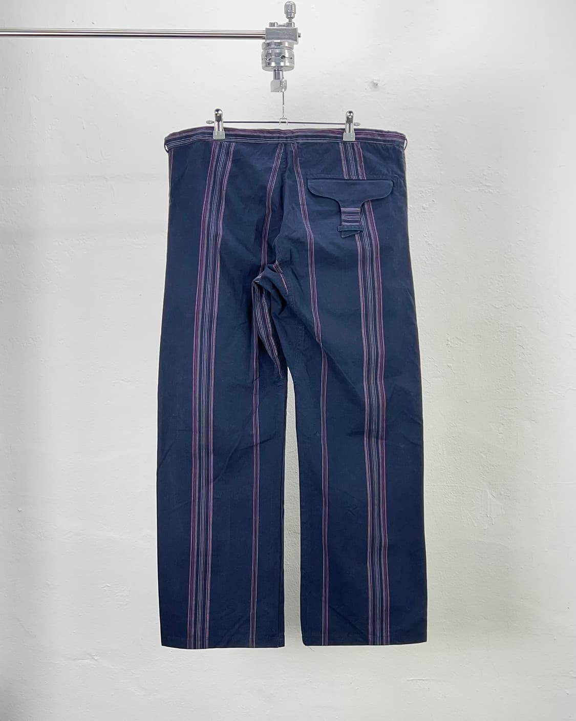 디젤 네이비 드리즐 와이드 드로우 스트라이프 코튼 팬츠 상품이미지6